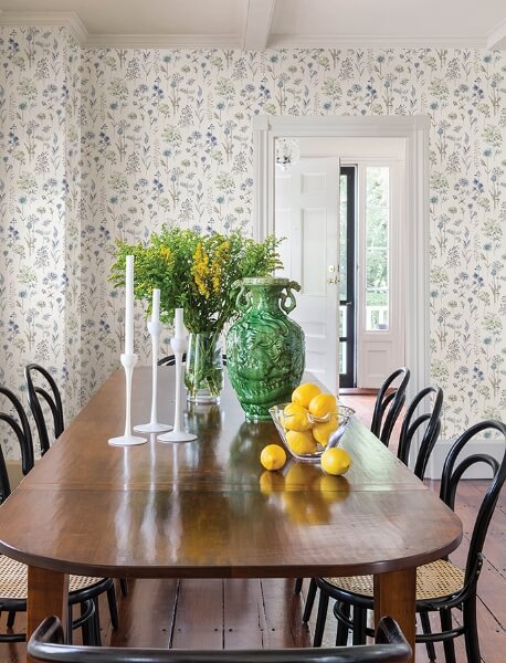 Bergamot Sea Green Wildflower Wallpaper
