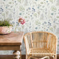 Bergamot Sea Green Wildflower Wallpaper