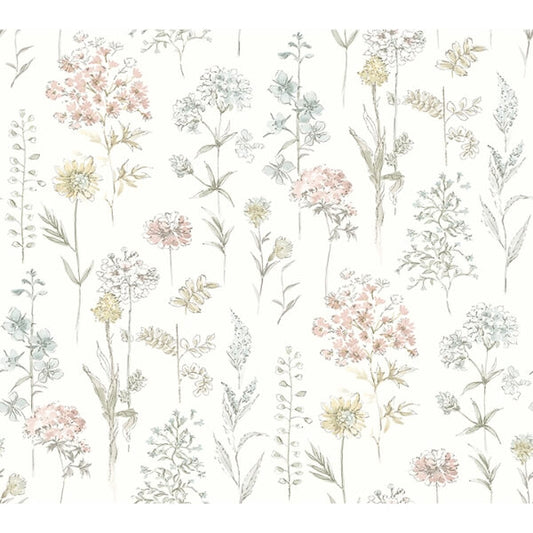 Bergamot Pastel Wildflower Wallpaper