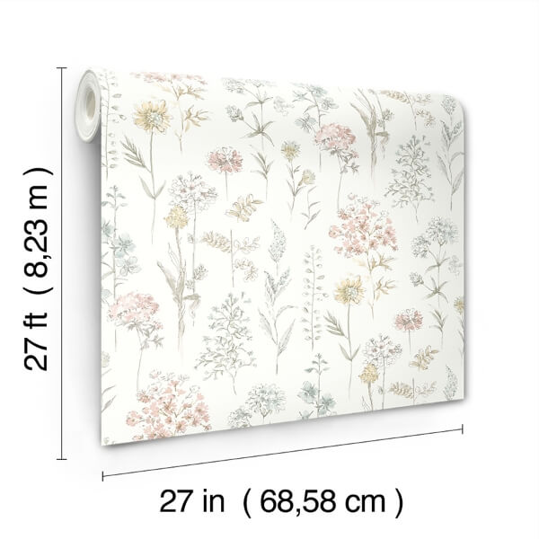 Bergamot Pastel Wildflower Wallpaper
