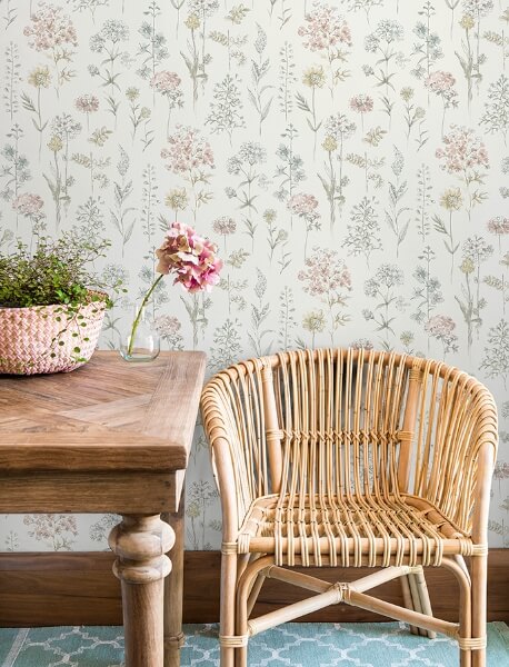 Bergamot Pastel Wildflower Wallpaper