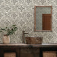 Marjoram Black Floral Tile Wallpaper