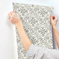 Marjoram Black Floral Tile Wallpaper