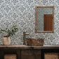 Marjoram Blue Floral Tile Wallpaper