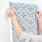 Marjoram Blue Floral Tile Wallpaper