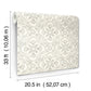 Marjoram Light Grey Floral Tile Wallpaper