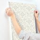 Marjoram Light Grey Floral Tile Wallpaper