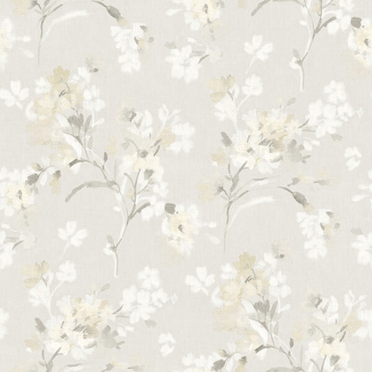 Azalea Neutral Floral Branches Wallpaper