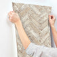 Canelle Rust Brick Herringbone Wallpaper