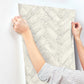 Canelle White Brick Herringbone Wallpaper