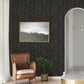 Canelle Black Brick Herringbone Wallpaper