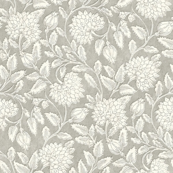 Vadouvan Grey Jacobean Trail Wallpaper