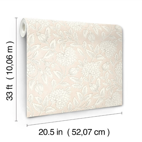 Vadouvan Blush Jacobean Trail Wallpaper