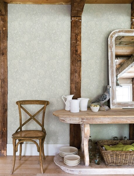 Vadouvan Light Blue Jacobean Trail Wallpaper