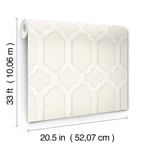 Chervil Cream Trellis Wallpaper