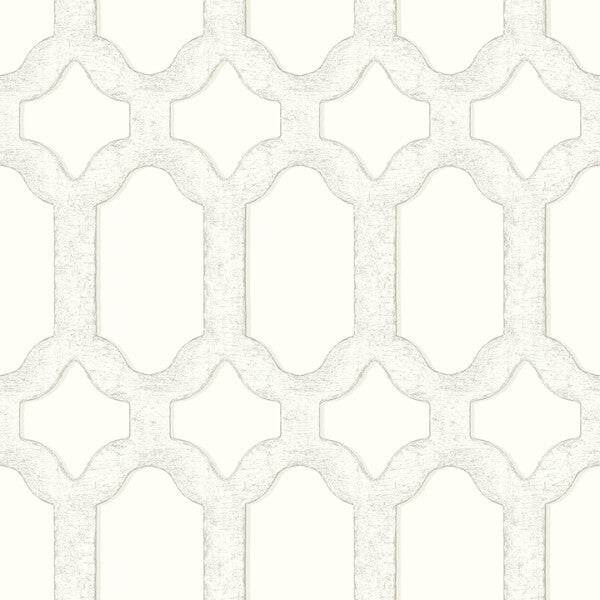 Chervil White Trellis Wallpaper