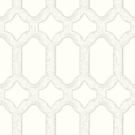 Chervil White Trellis Wallpaper