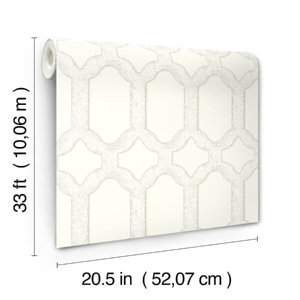 Chervil White Trellis Wallpaper