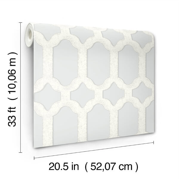 Chervil Sky Blue Trellis Wallpaper