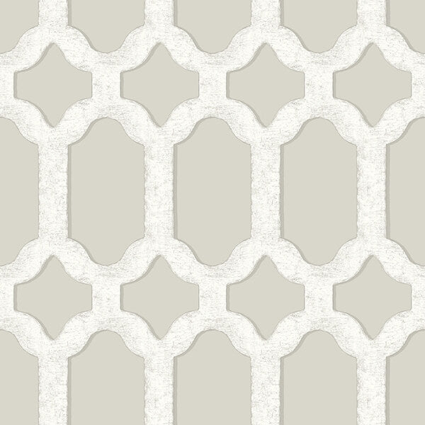 Chervil Light Grey Trellis Wallpaper