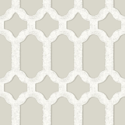 Chervil Light Grey Trellis Wallpaper