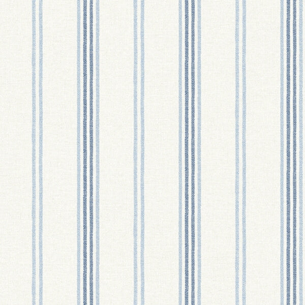 Lovage Blue Linen Stripe Wallpaper