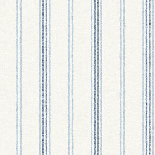 Lovage Blue Linen Stripe Wallpaper