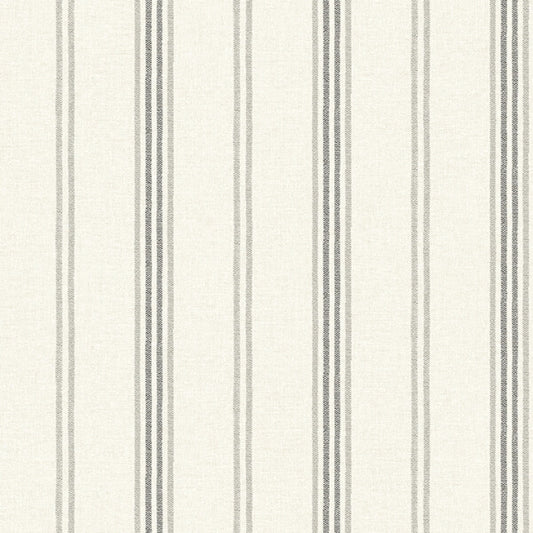 Lovage Charcoal Linen Stripe Wallpaper