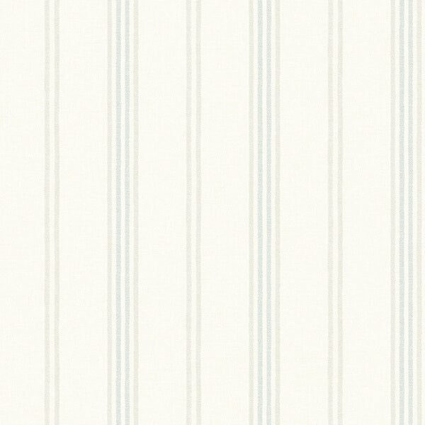 Lovage Aqua Linen Stripe Wallpaper