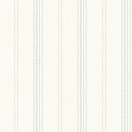 Lovage Aqua Linen Stripe Wallpaper