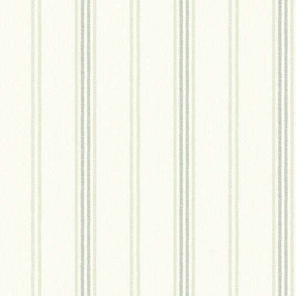 Lovage Green Linen Stripe Wallpaper