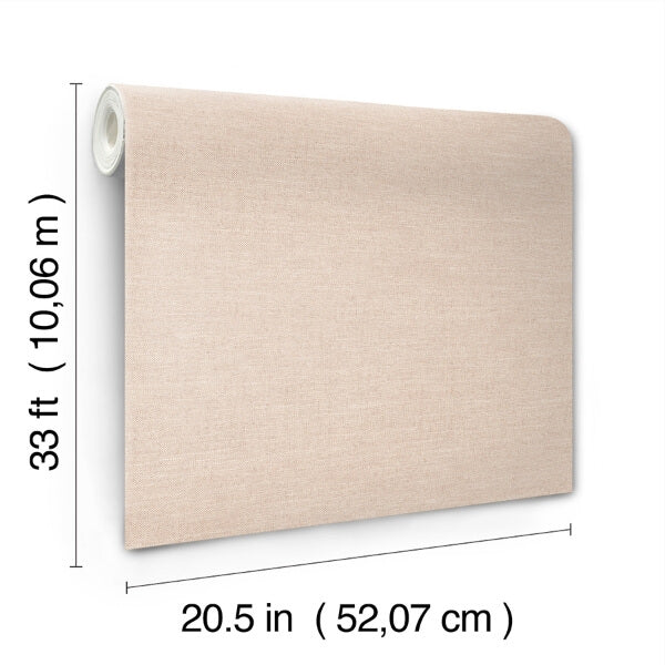 Chambray Blush Fabric Weave Wallpaper