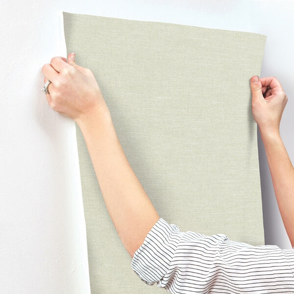 Chambray Sage Fabric Weave Wallpaper