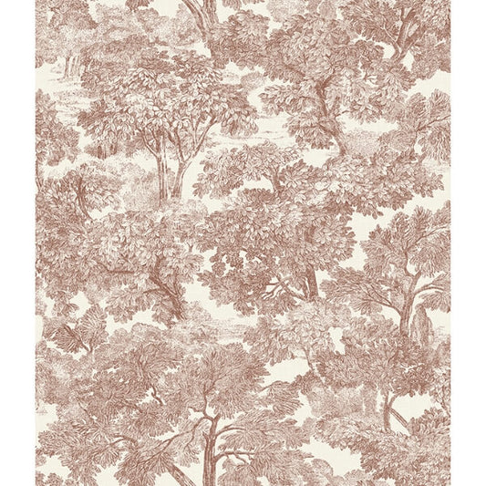Spinney Red Toile Wallpaper