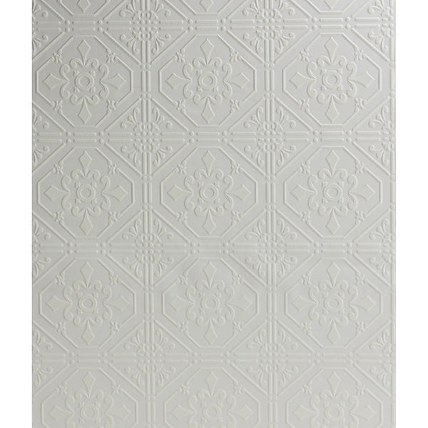 Brooklyn White Tin Paintable Wallpaper