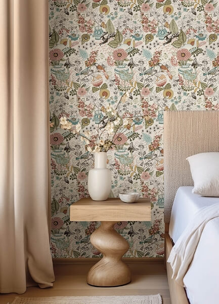 Whimsy Pink Fauna Wallpaper