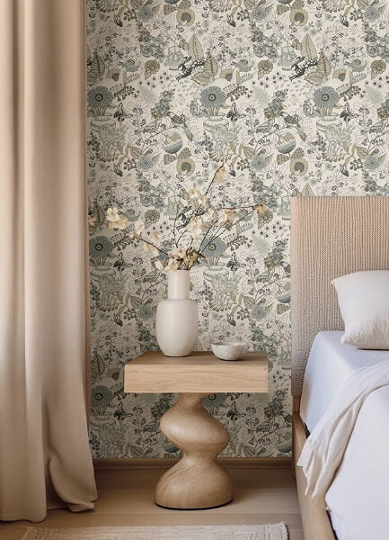 Whimsy Neutral Fauna Wallpaper