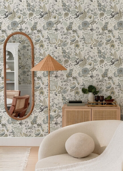 Whimsy Neutral Fauna Wallpaper