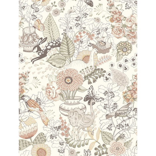 Whimsy Coral Fauna Wallpaper