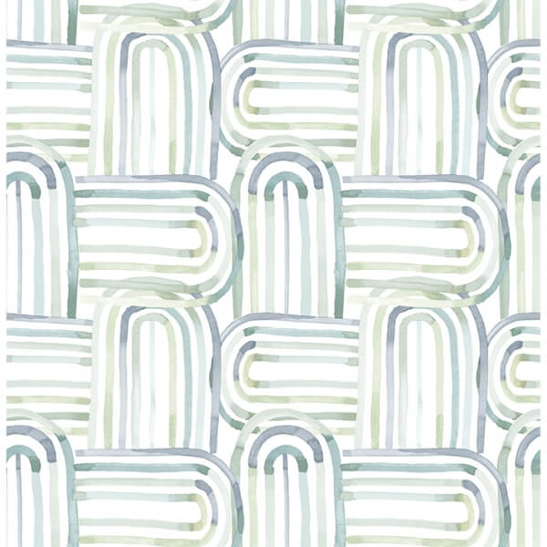Lolly Teal Arches Wallpaper