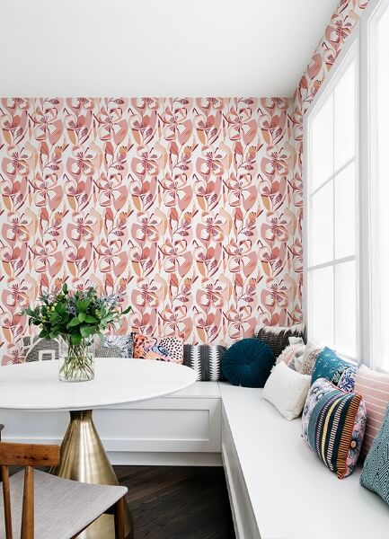Nathalie Coral Abstract Blooms Wallpaper