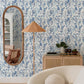Nathalie Blue Abstract Blooms Wallpaper