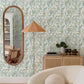 Nathalie Light Green Abstract Blooms Wallpaper