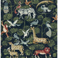 Rigby Navy Jungle Animals Wallpaper
