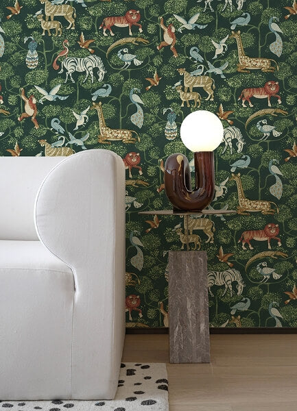 Rigby Green Jungle Animals Wallpaper