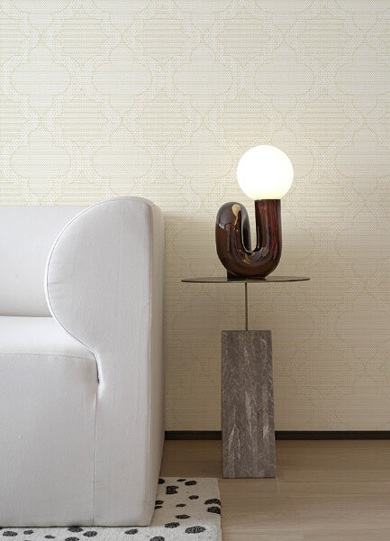 Ernest Yellow Quilted Quatrefoil Wallpaper