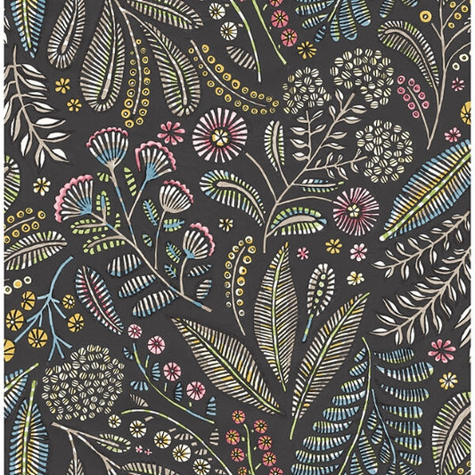 Briar Charcoal Floral Wallpaper