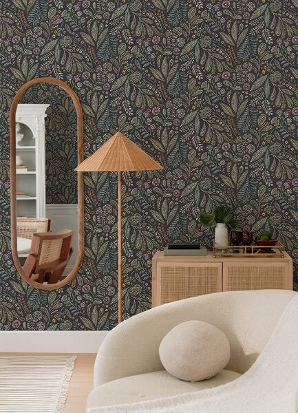Briar Charcoal Floral Wallpaper