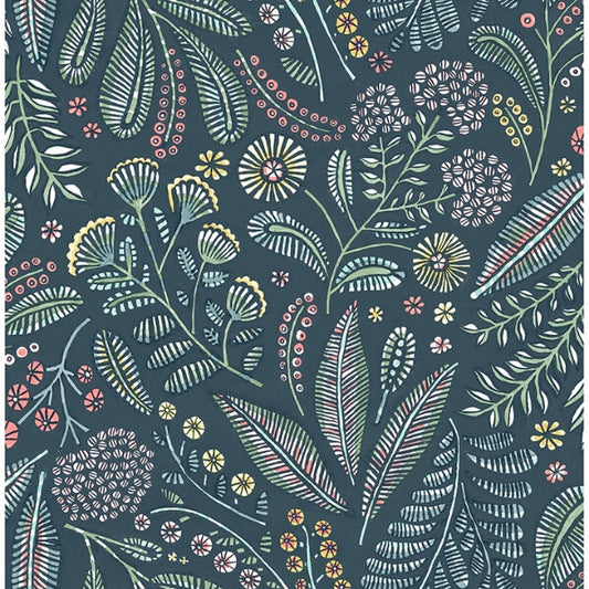 Briar Teal Floral Wallpaper