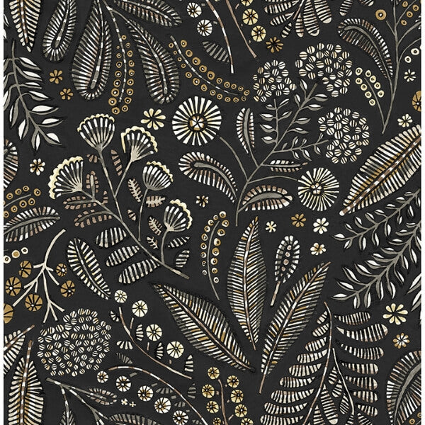 Briar Black Floral Wallpaper